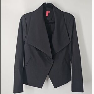 5/48 Black Wide Lapel Asymmetric 90s Y2K Blazer Jacket Size S